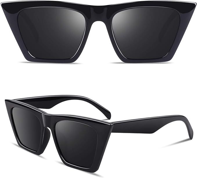 Amazon.com: GQUEEN Sunglasses for Women Polarized Square Cat Eye Lady Sunglasses Trendy Vintage S... | Amazon (US)