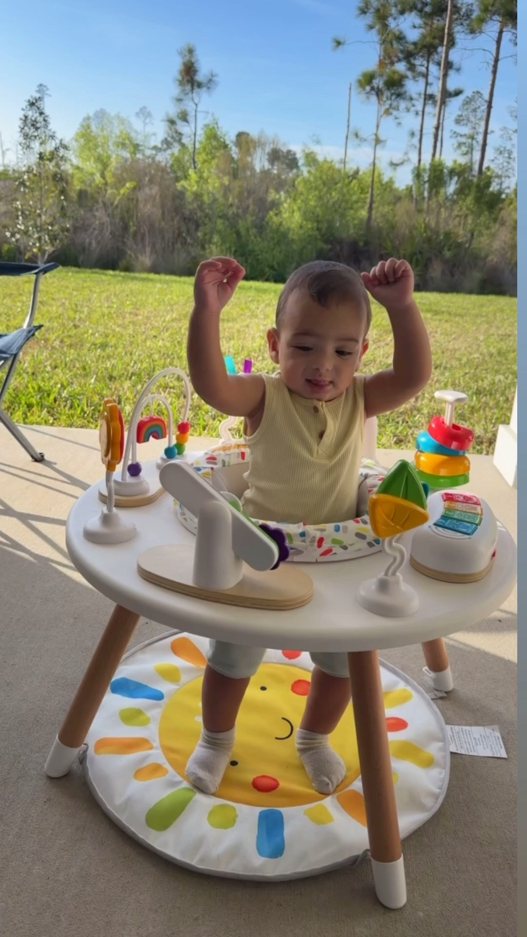 Explain how entertaining an extremely active 8-month-old for an entire day feels like running a marathon with no breaks, constant chaos, and zero predictability.

#LTKmomlife #LTKdayinmylife #LTKBaby