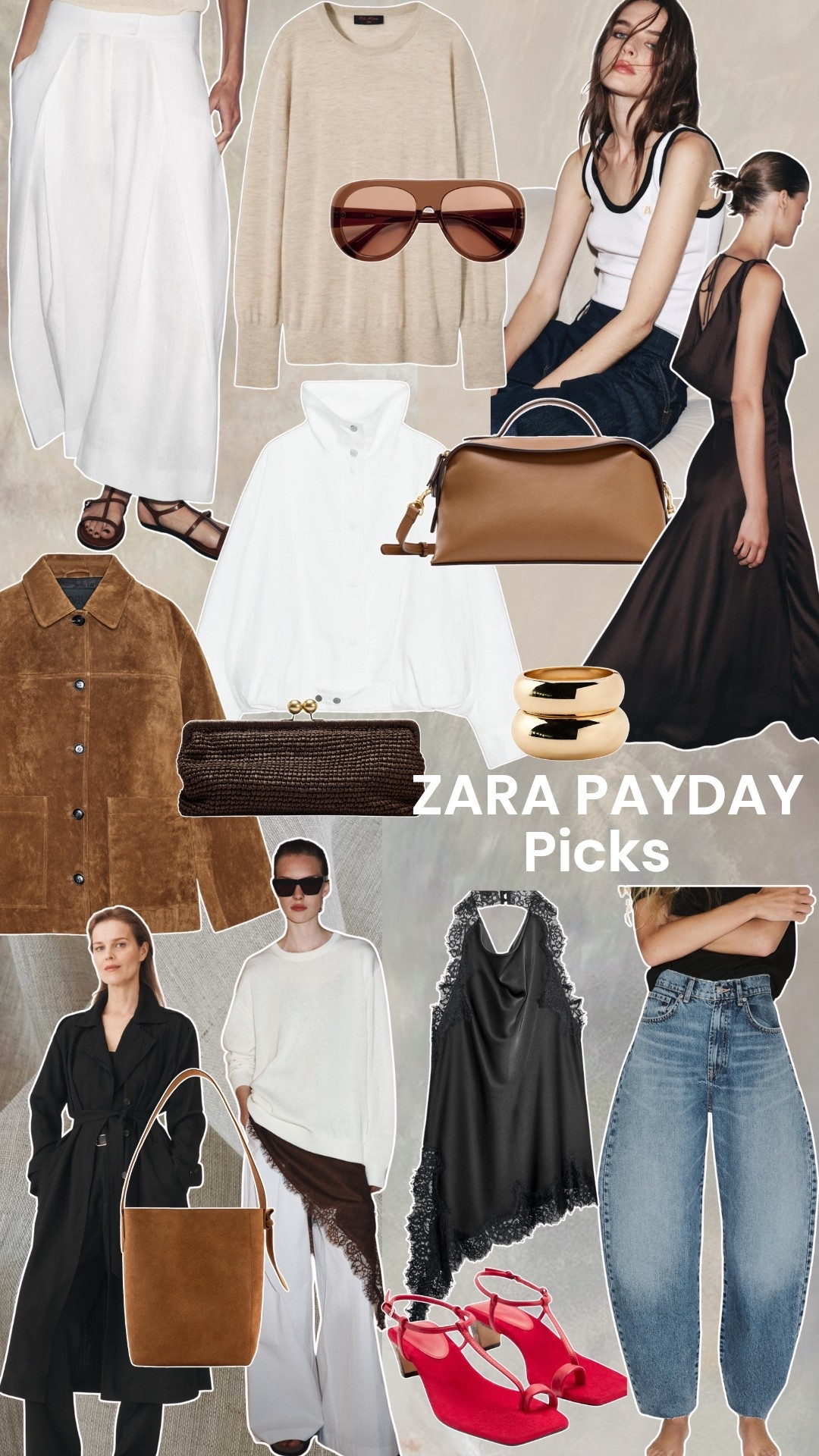 Zara new in - payday picks - autumn wardrobe staples to transition your capsule wardrobe from summer - think textured suede jackets - camel handbags - balloon barrel leg jeans - brown satin dresses and autumn jackets - plus we couldn’t do a Zara edit without lace trim camisoles could we and a classic black trench coat 🖤 #zara #payday

#LTKuk #LTKstyletip #LTKautumn