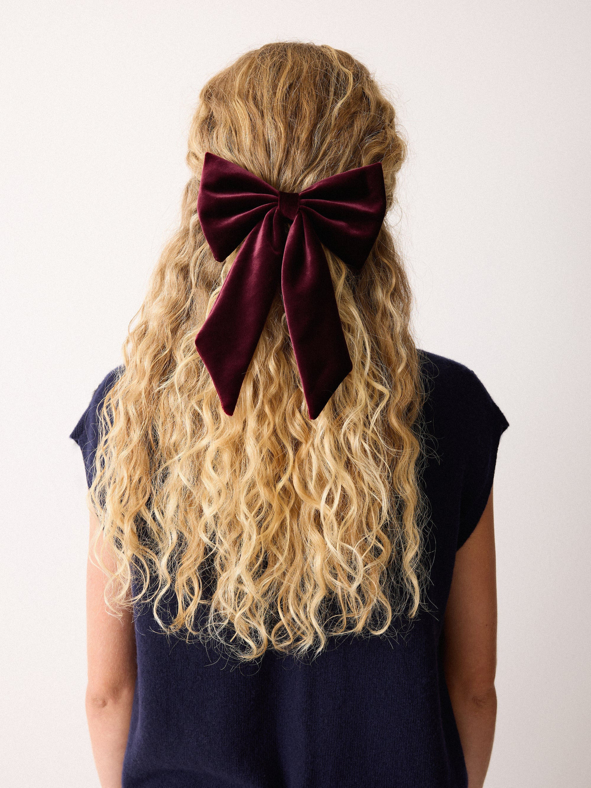 Velvet Hair Bow | Burgundy | Jigsaw (UK)