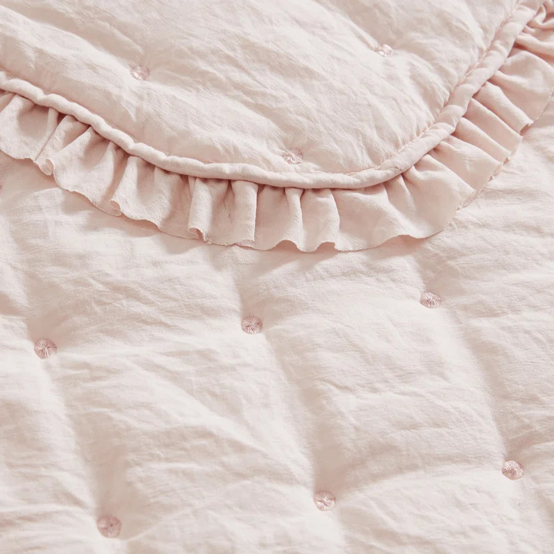 Laura Ashley Hailee Solid Pink Cozy Quilt Set "& Reviews" | Wayfair | Wayfair North America