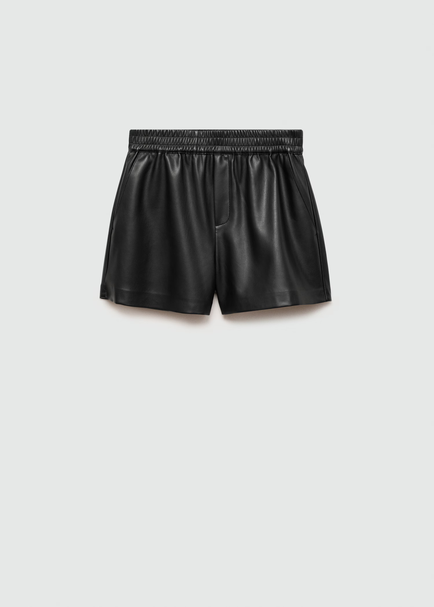 Leather-effect shorts with elastic waist | Mango (US/MX/AU)