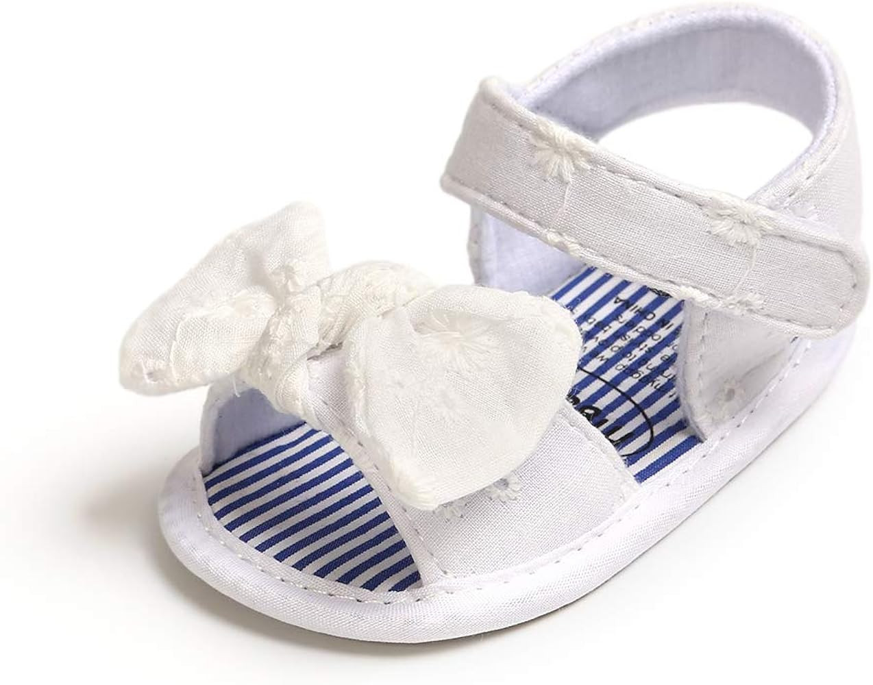 Meckior Baby Toddler Infant Girls PU Leather Soft Closed Toe Summer Sandals Flower Princess Flat Sho | Amazon (US)