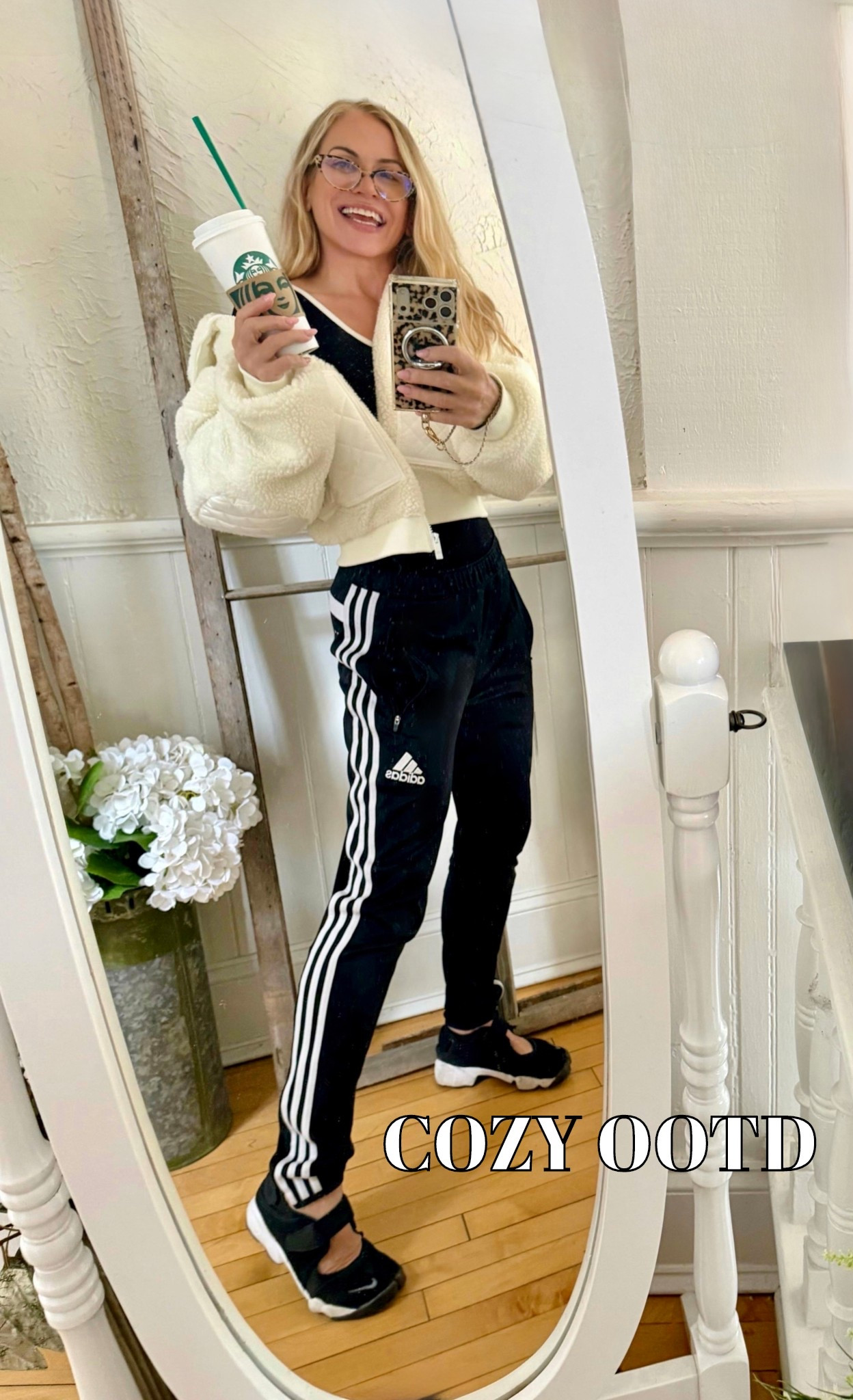Today’s cozy fit du jour for some manual-ish type labor - featuring my oldies but goodies; 13 year old @adidas classic track pants, @Nike US Rift running shoes, and my newish @Alo Yoga sherpa bomber. 

I drink coffee with a straw ☕️ Anyone else? 



#LTKgrwm #LTKootd #LTKActive
