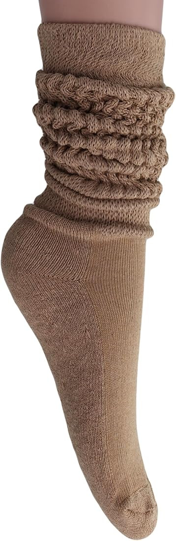 AWS/American Made Women's Extra Long Heavy Slouch Cotton Socks Size 9 to 11 | Amazon (US)