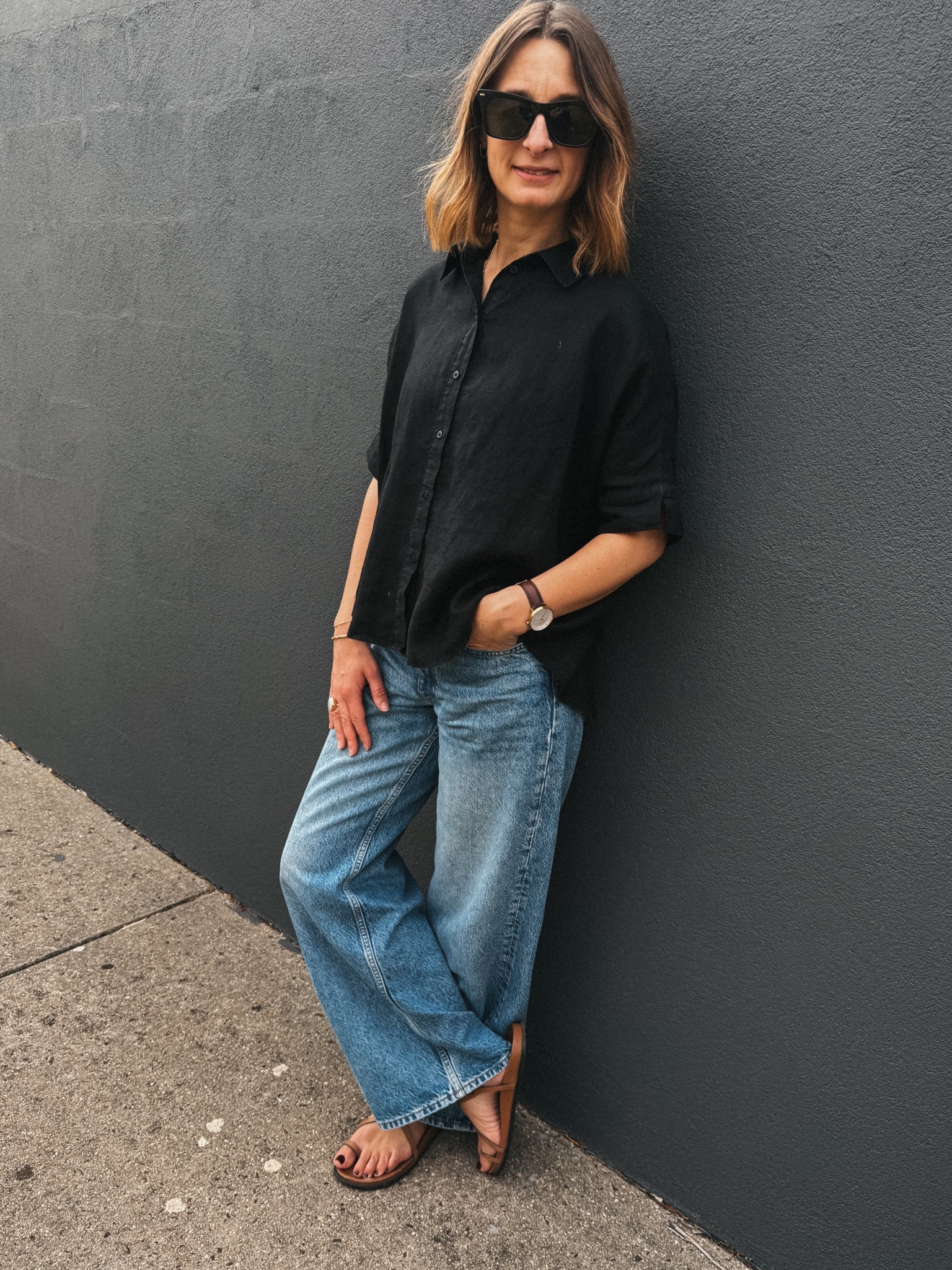 Jeans - Arket. Wearing Amy usual size 8 - for a more fitted look size down 
Linen shirt - Seed Heritage. Old wearing a size 8
Sandals - Assembly Label tts 

#LTKnewzealand #LTKautumn #LTKaustralia