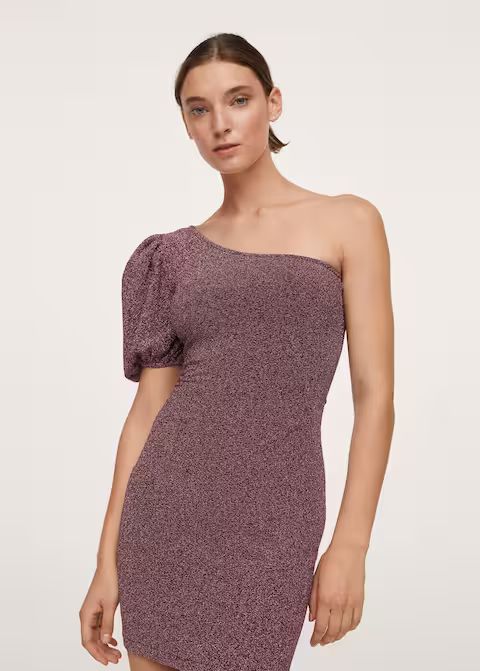 Shiny textured dress | MANGO (US)