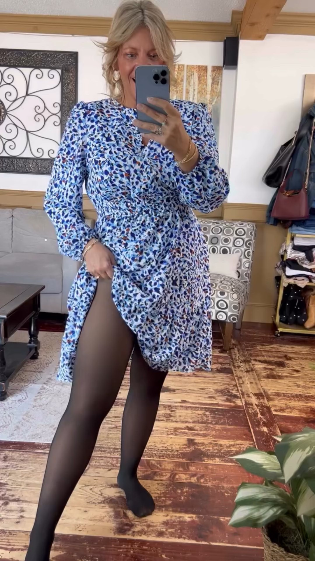 Translucent black sheet tights size xxl and dress size large 
Winter outfit, spring dress 

#LTKOver40 #LTKMidsize #LTKSaleAlert