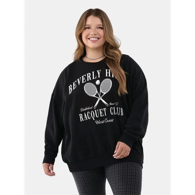 No Boundaries Graphic Crewneck Sweatshirt, Women's and Women's Plus | Walmart (US)