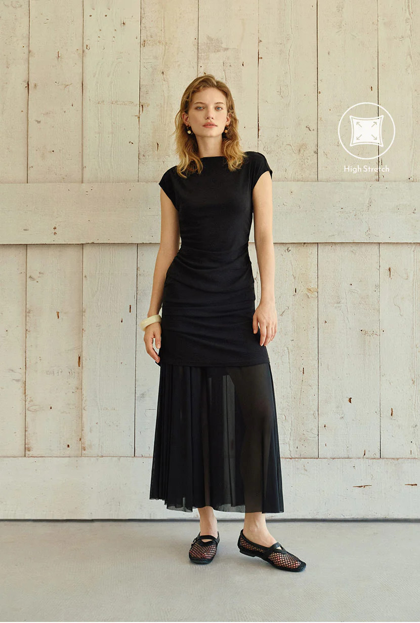 Dolly Jersey Cotton Skirt  - Black | Petite Studio NYC