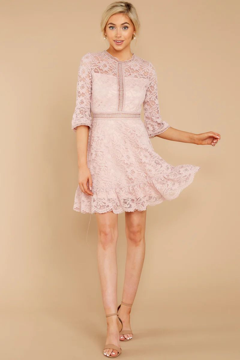 Moment Of Elegance Sweet Pink Lace Dress | Red Dress 