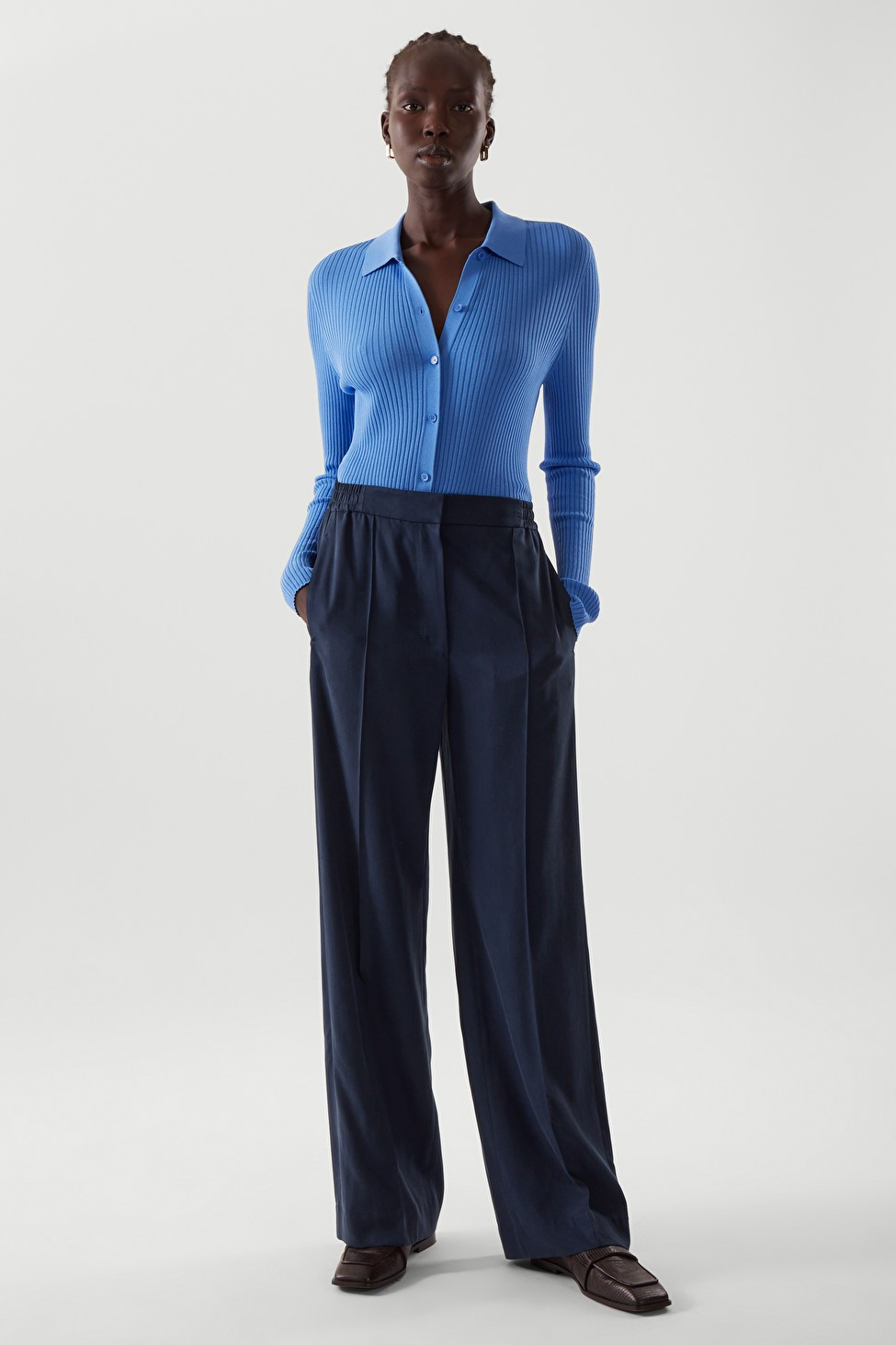WIDE-LEG ELASTICATED WAIST TROUSERS | COS (US)