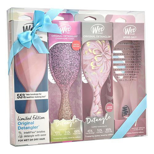 Wet Brush 4-piece Holographic Garden Rose Detangler Set | HSN