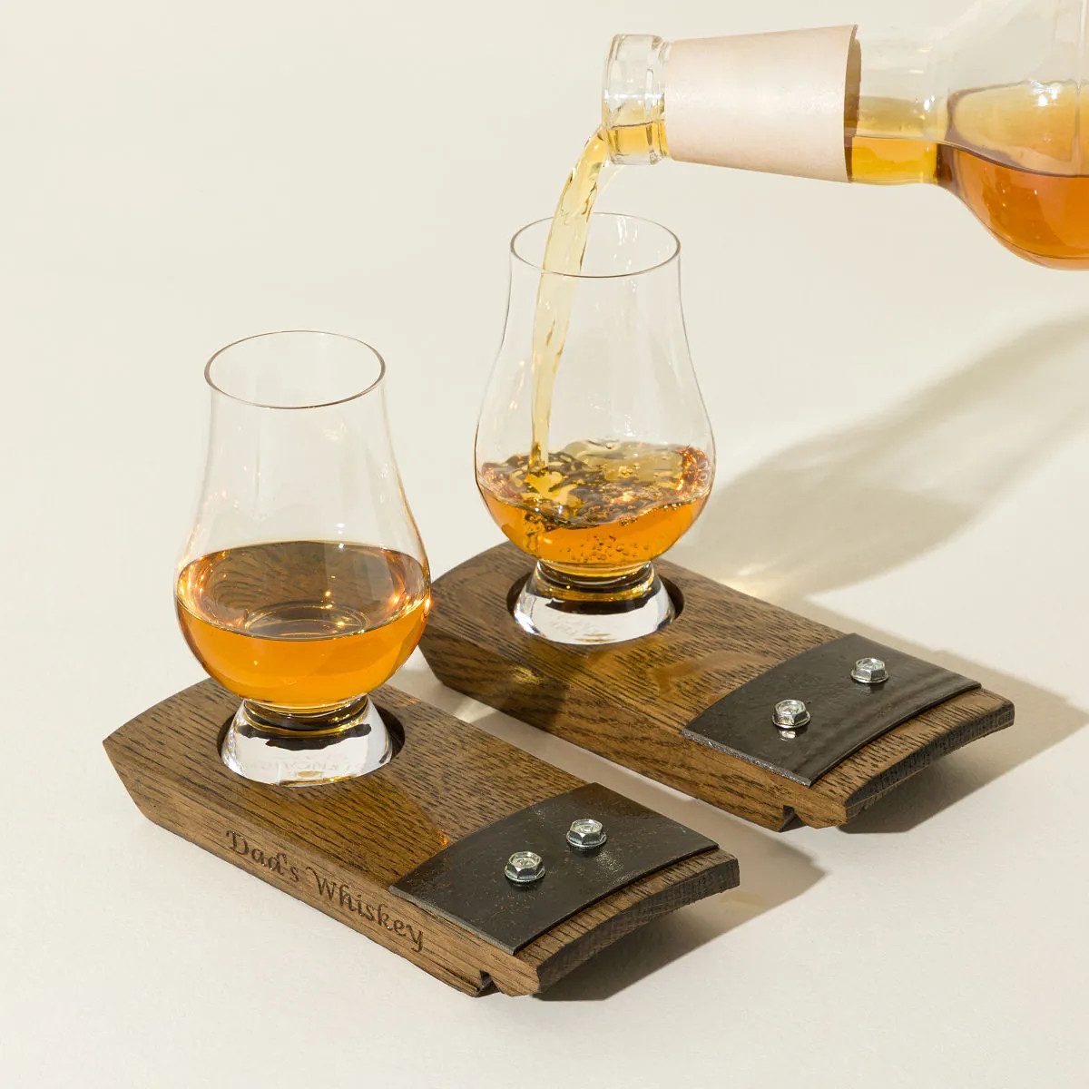 Whiskey Barrel Coaster & Glass | UncommonGoods
