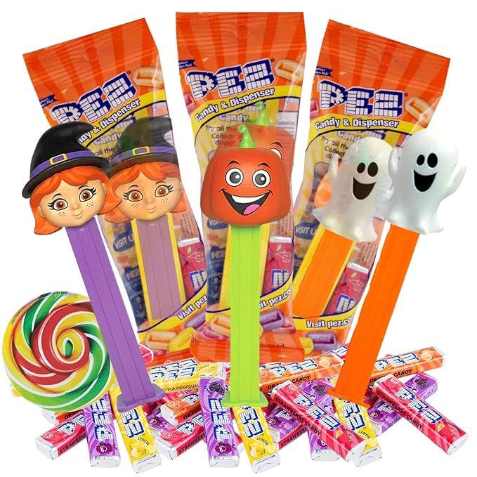 Halloween PEZ Dispenser Gift Set, Spooky Character Assortment with Candy Corn and Strawberry Flav... | Amazon (US)