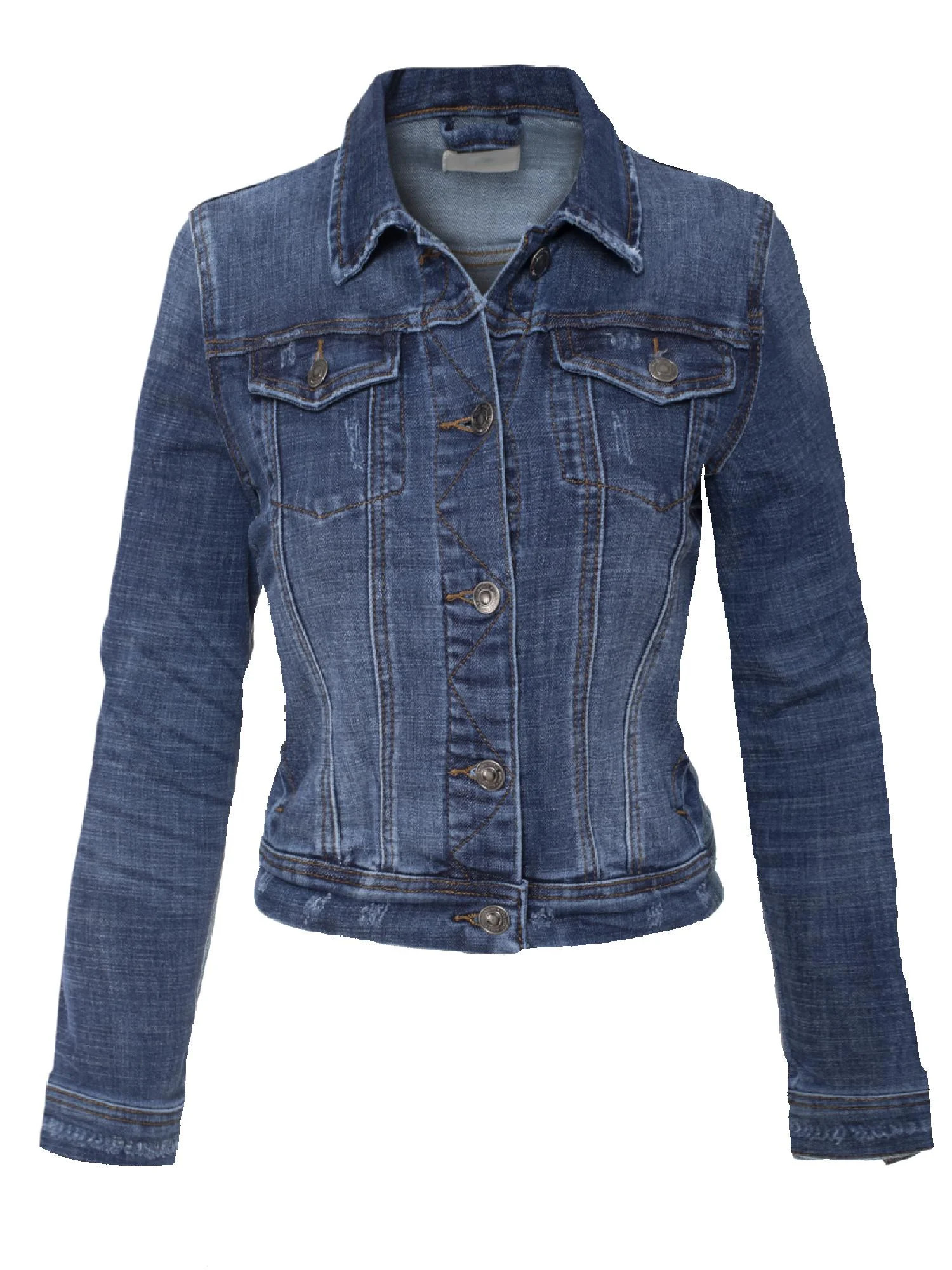 Made by Olivia Women's Classic Casual Vintage Denim Jean Jacket | Walmart (US)