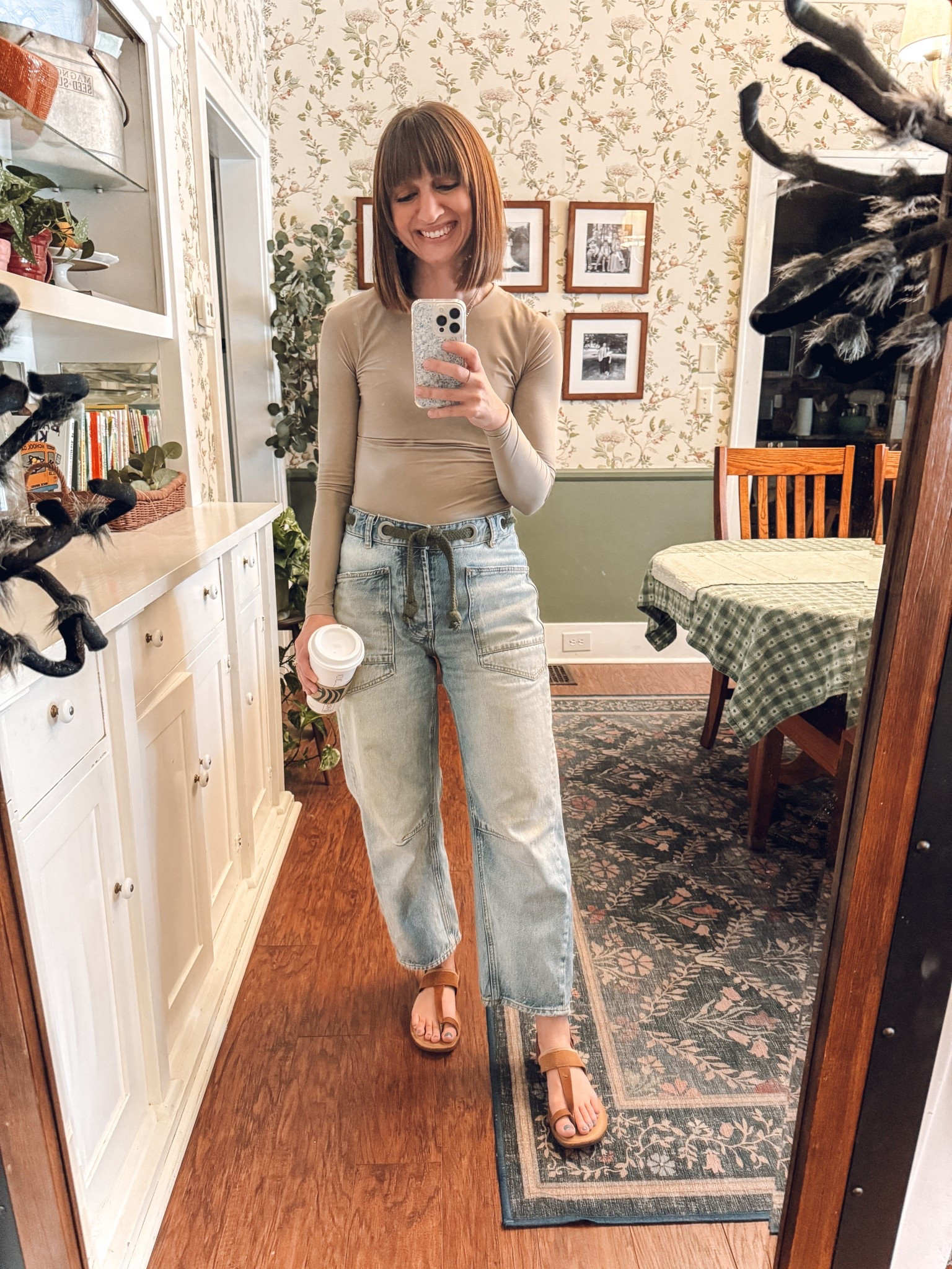 These are the dirty Free People jeans. The ones you pay to look like you rolled around in dirt and grease all day. Apparently they become clean jeans when you wash them. SO STRANGE. Bummed, but I still like them so kept them. 🤣

#LTKFindsUnder50 #LTKSaleAlert #LTKFindsUnder100