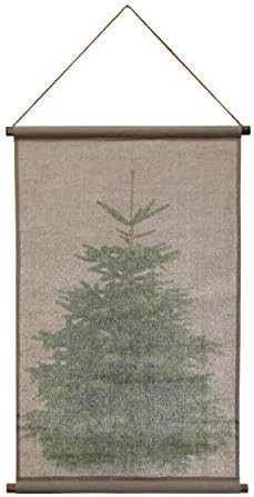 Creative Co-Op 25-1/4"W x 37-3/4"H Canvas & Wood Scroll Décor w/Christmas Tree & Jute Hanger Wal... | Amazon (US)