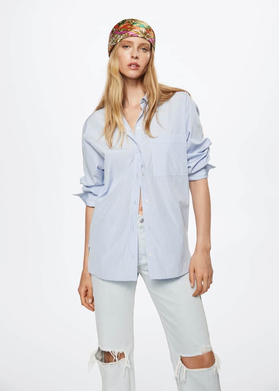 Oversize cotton shirt | MANGO (UK)