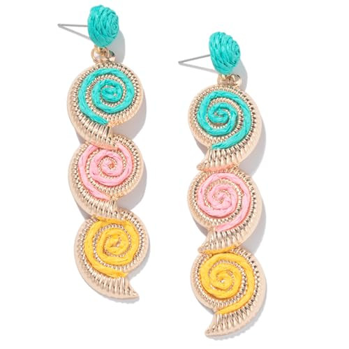 Amazon.com: Boho Starfish Shell Seashell Earrings Cute Dangle Drop Earrings Statemnet Trendy Summ... | Amazon (US)
