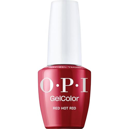 OPI GelColor Red Hot Rio | Opaque Bright Warm Ruby Red Crème LED Cure Gel Nail Polish | Salon-Quality Shine, Long-Lasting Wear | Vegan & HEMA Free | 0.5 Fl Oz | Amazon (US)