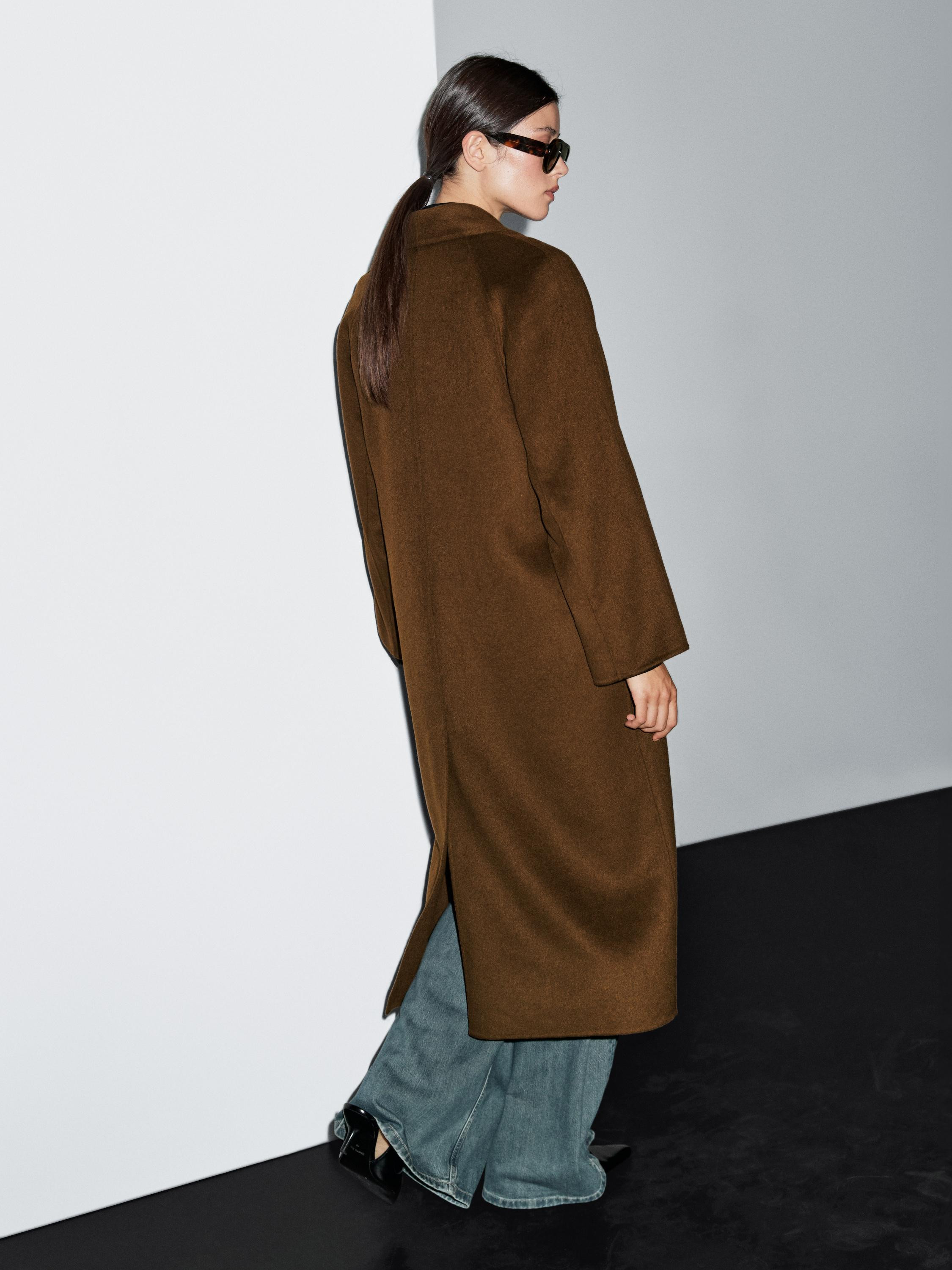 Long wool blend coat | Massimo Dutti UK
