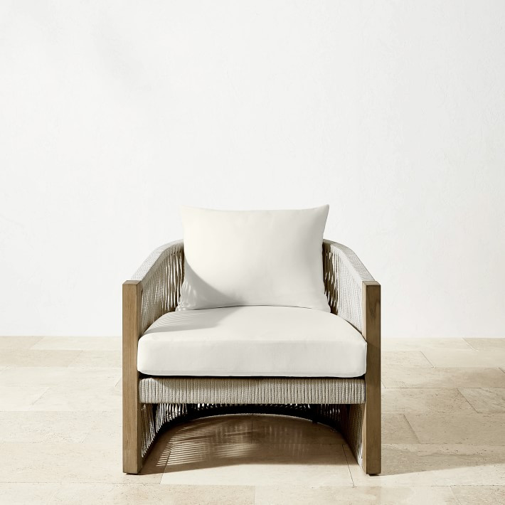 Pasadena Outdoor Teak and Rope Club Chair | Williams-Sonoma