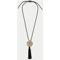 M&S Long Tassel Shell Pendant Necklace Black | Marks & Spencer (UK)