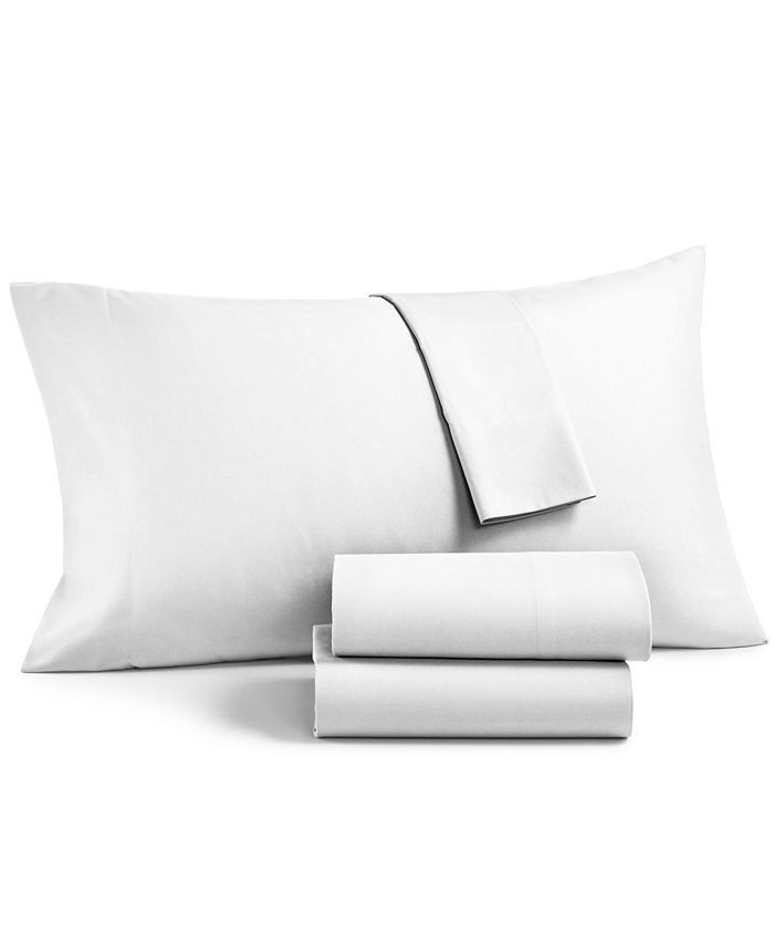 Martha Stewart Collection Solid Microfiber 4 Pc. Sheet Set, King, Created for Macy's & Reviews - ... | Macys (US)