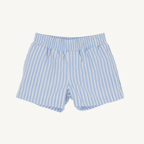 Sheffield Shorts - Beale Street Blue Stripe with Grace Bay Green Stork | The Beaufort Bonnet Company