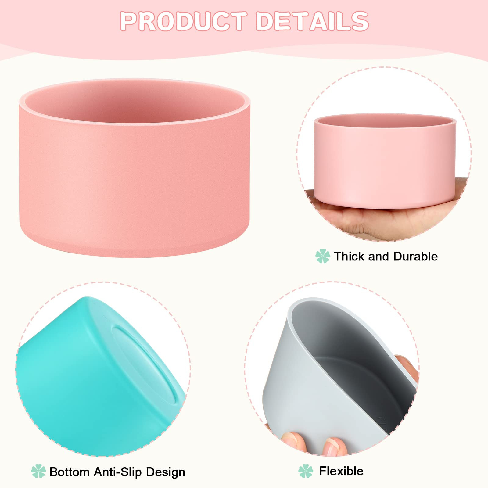 Honeydak 3 Pieces Silicone Sleeve Bottom Base Accessories for 16 oz Spray Bottles Anti Slip Cosme... | Amazon (US)