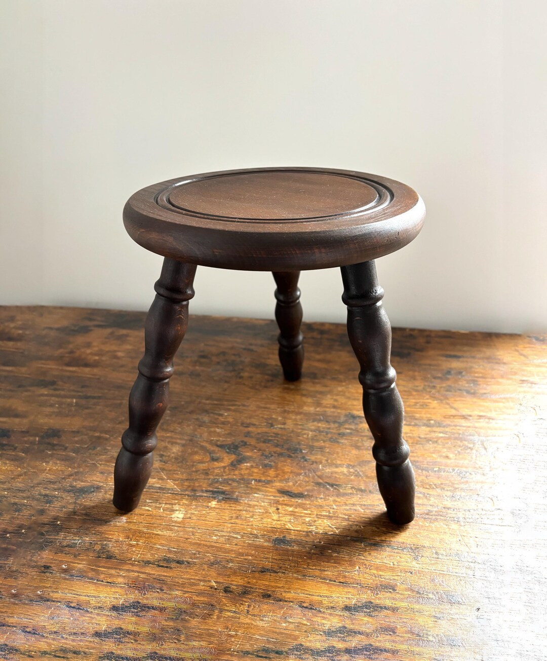 Antique Mid-century Spiral Turned Wooden Tripod Stool in the Style of Charles Dudouyt / Twisted T... | Etsy (US)