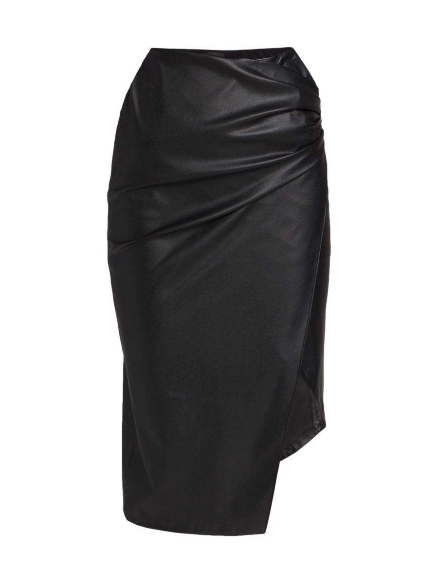 Helmut Lang Draped Faux Leather Skirt | Saks Fifth Avenue (CA)
