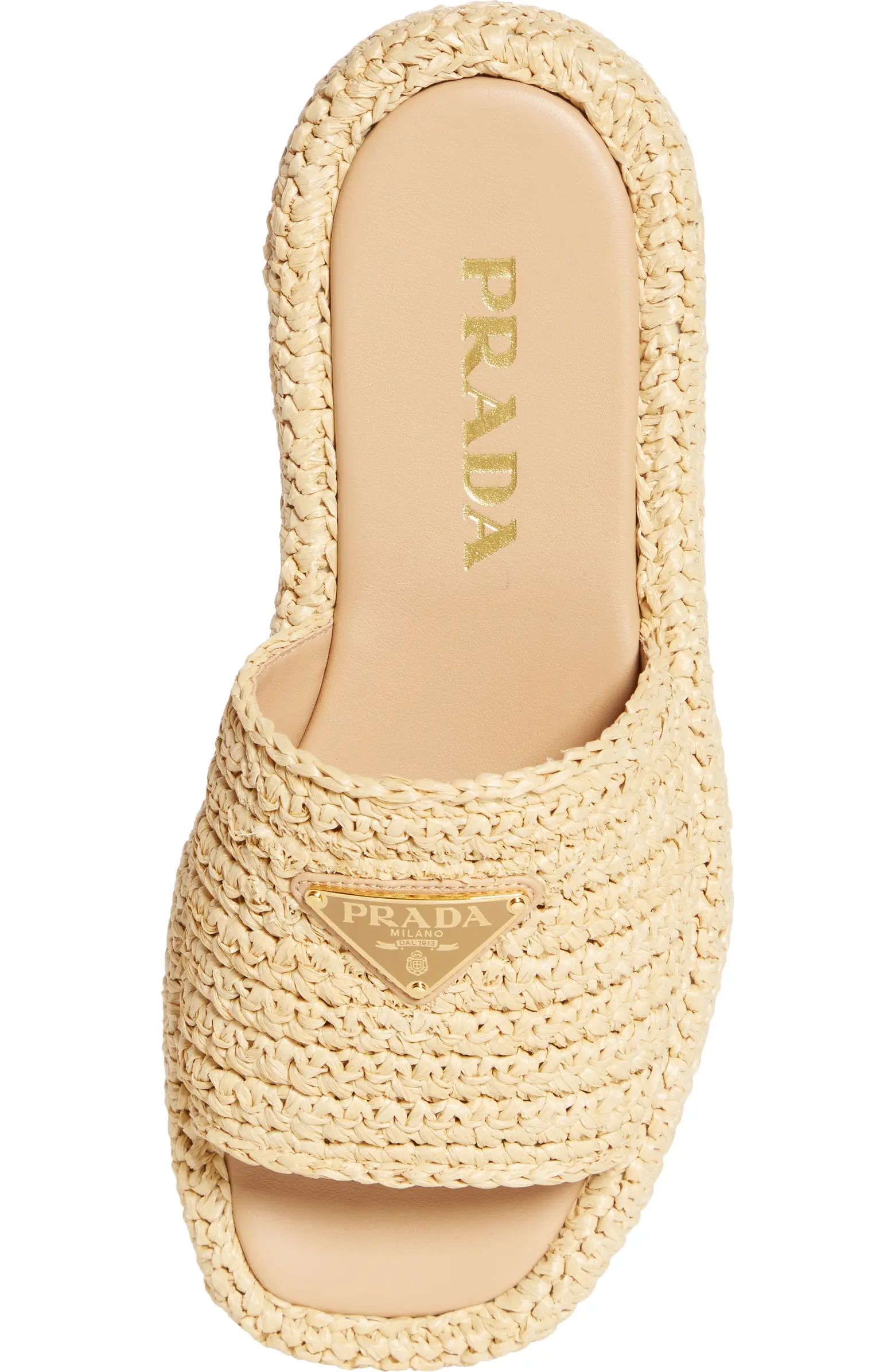 Raffia Flatform Slide Sandal (Women) | Nordstrom