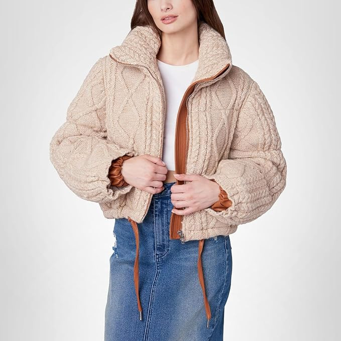 [BLANKNYC] womens Sweater Puffer Hybrid Jacket | Amazon (US)