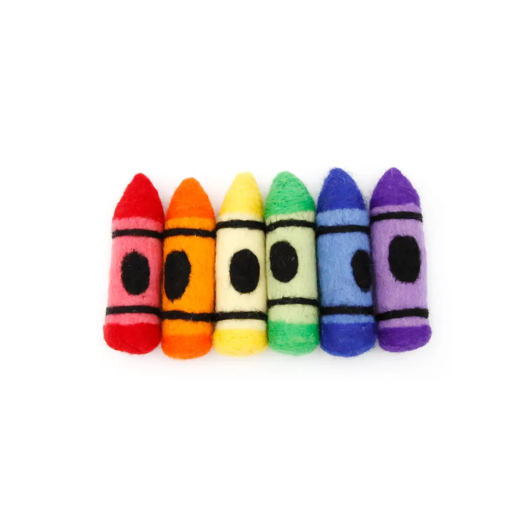 Felt Crayons Felt Shapes Felted Crayons 6 Colors Available - Etsy | Etsy (US)