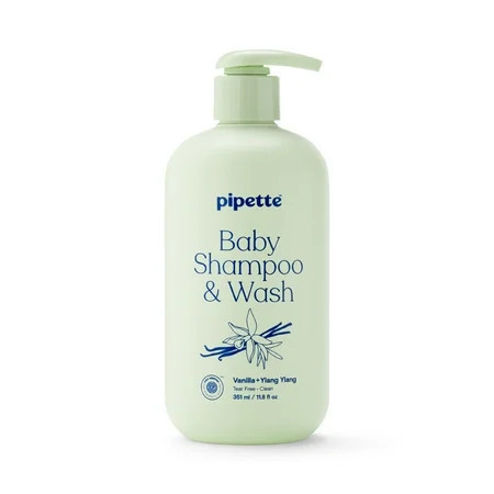 Pipette Tear-Free Baby Shampoo & Wash, Sensitive Skin, Vanilla + Ylang Ylang, 11.8 fl oz | Walmart (US)