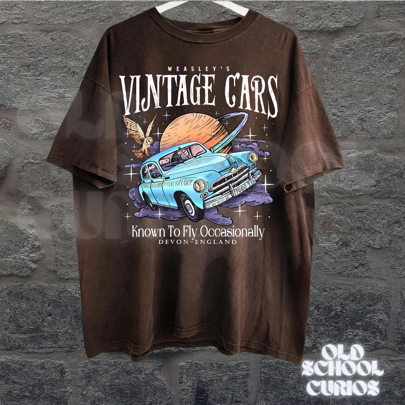Wizard Flying Car Vintage 90s Graphic Shirt, Vintage Style Weasley Car Tee, Bookish Wizard Shirt,... | Etsy (Global)