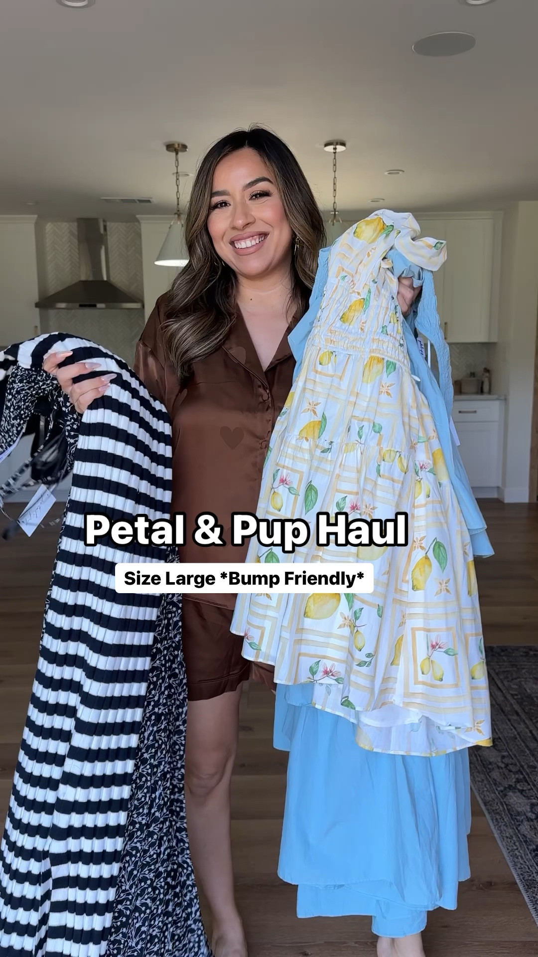 Spring and summer is for dresses!! I’m wearing a size 10/Large in all of the dresses! The short lemon dress is the only one that fit me a little in the chest area, so an XL might be more comfy! The black floral dress also has cups included but still wearing a bra for strapless support! 

#LTKbump #LTKstyletip #LTKmidsize