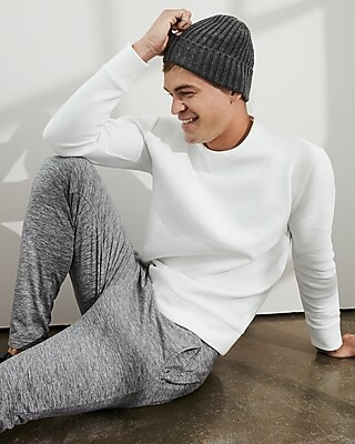 Geo Quilted Crew Neck Sweatshirt | Express