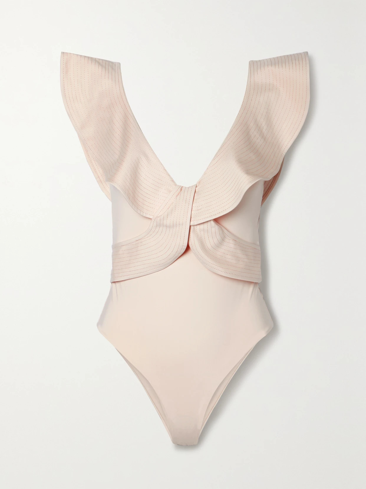 Johanna Ortiz - + Net Sustain The Raw Wild Sunset Ruffled Swimsuit - Ecru | NET-A-PORTER (US)