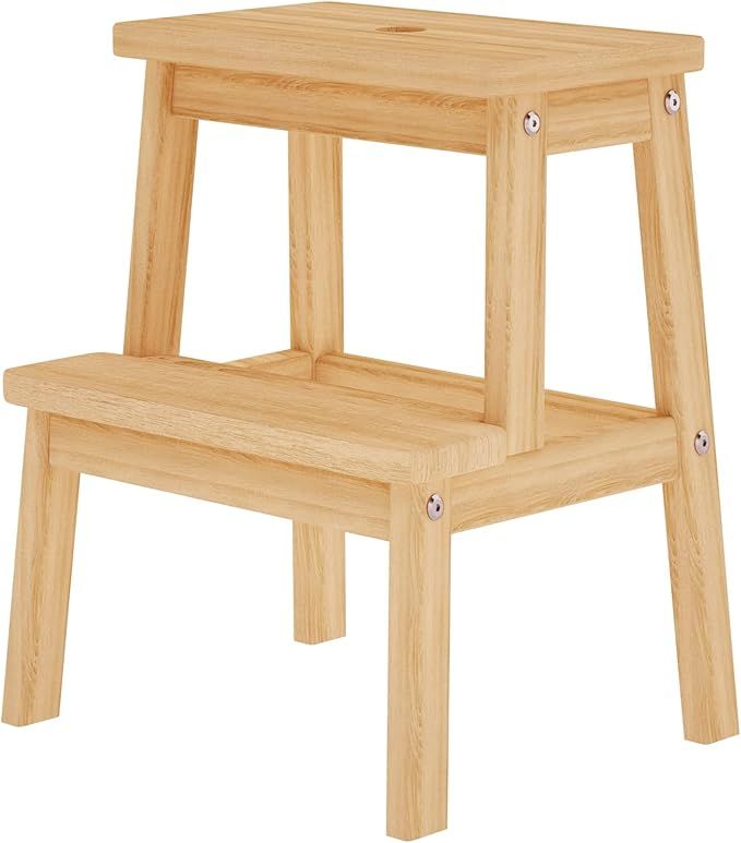 HOUCHICS Wooden Step Stool,Step Stools for Adults with 400 lb, Wood Step Stool, Step Stool, Step ... | Amazon (US)