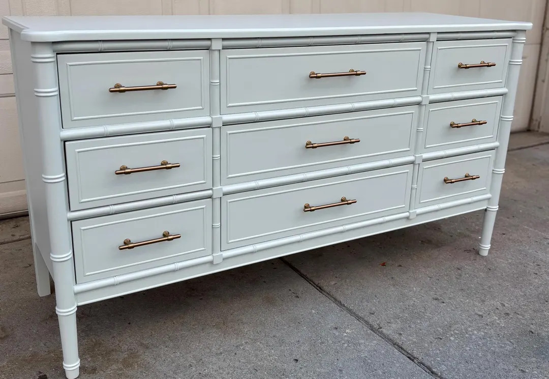 Vintage Henry Link Faux Bamboo Dresser: 9-drawer Palm Beach Regency Style - Etsy | Etsy (Global)