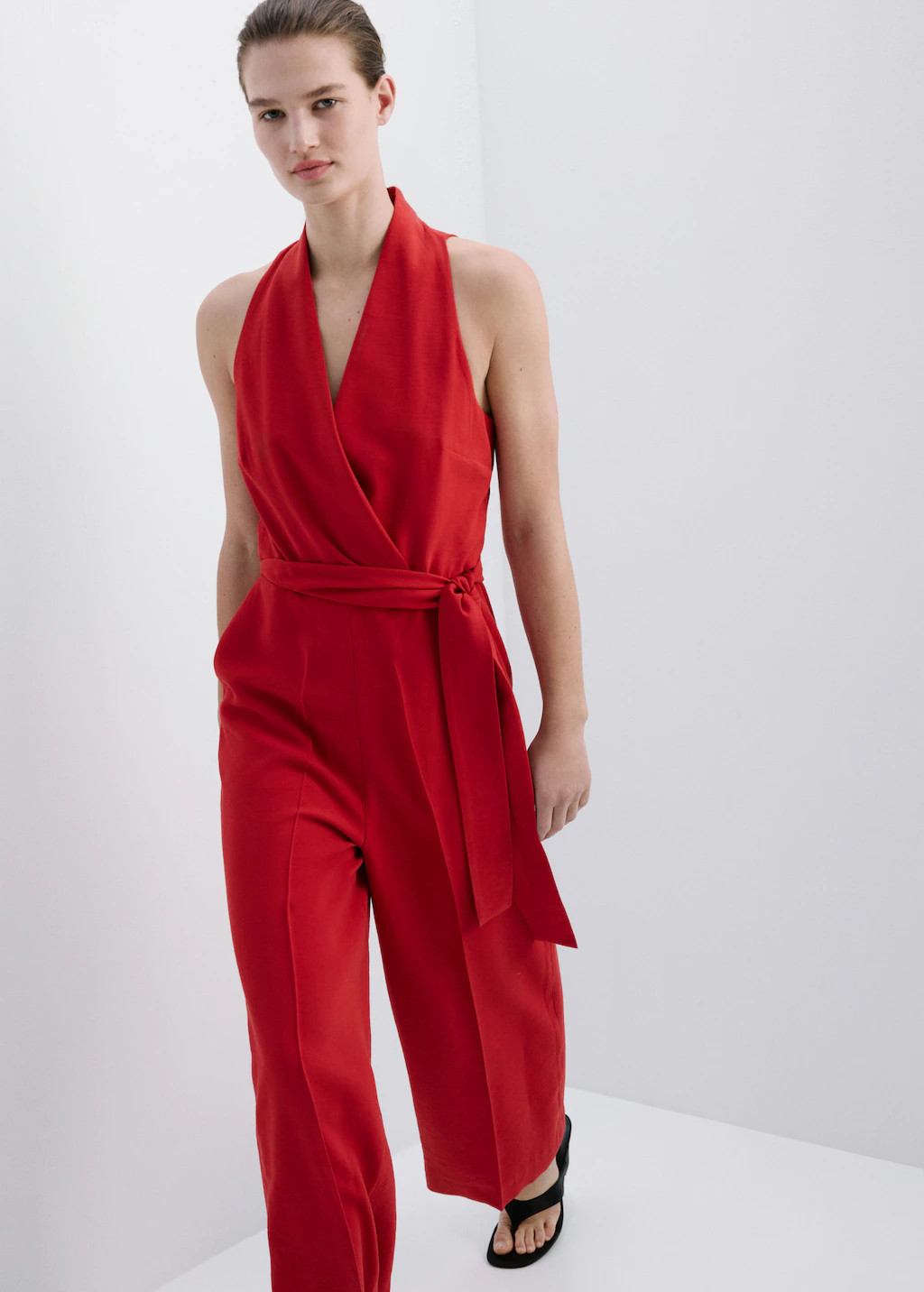 Belt long jumpsuit | MANGO (UK)