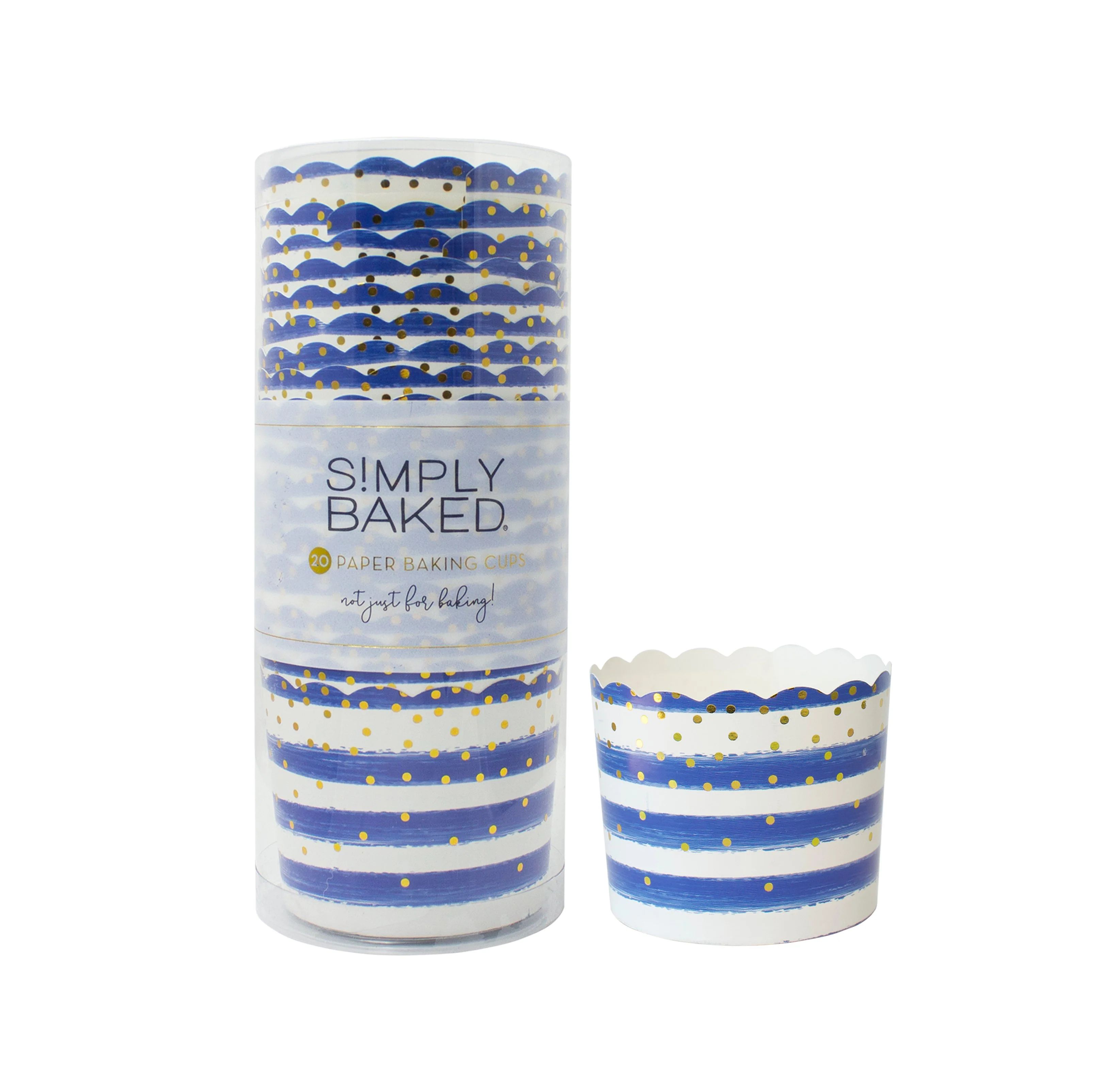 Large Paper Baking Cups | Blue Confetti | 20 ct | Sophistiplate