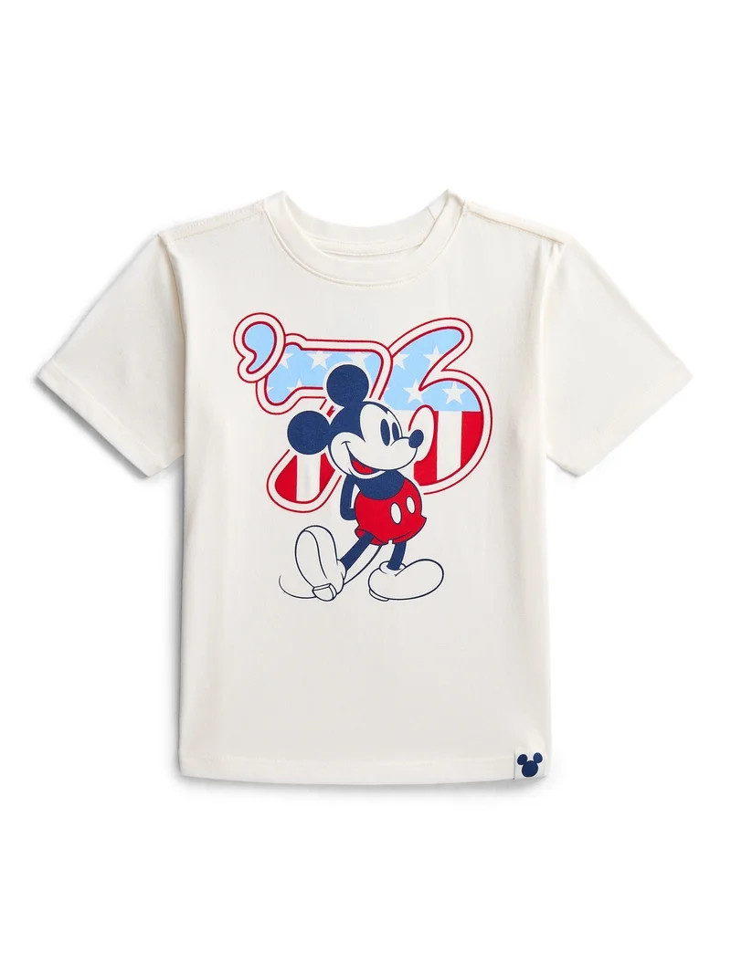 Disney Mickey Mouse Toddler Boys USA 76 Graphic Tee with Short Sleeves, Sizes 12M-5T | Walmart (US)
