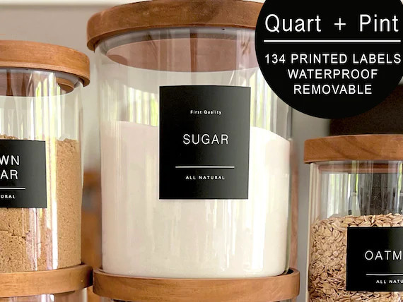 134 Black Minimalist Pantry Labels: Preprinted Modern - Etsy | Etsy (US)