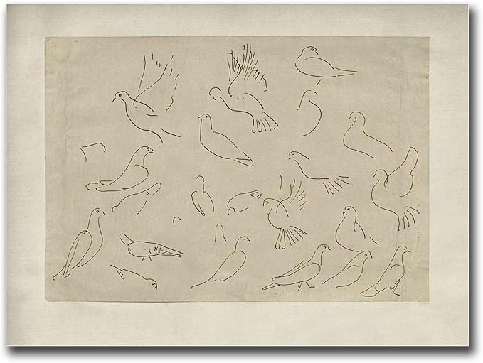 TGRNFHKPYY Wall Art Canvas Print Various Bird Drawings Vintage Landscape Sketch Neutral Poster Mo... | Amazon (US)