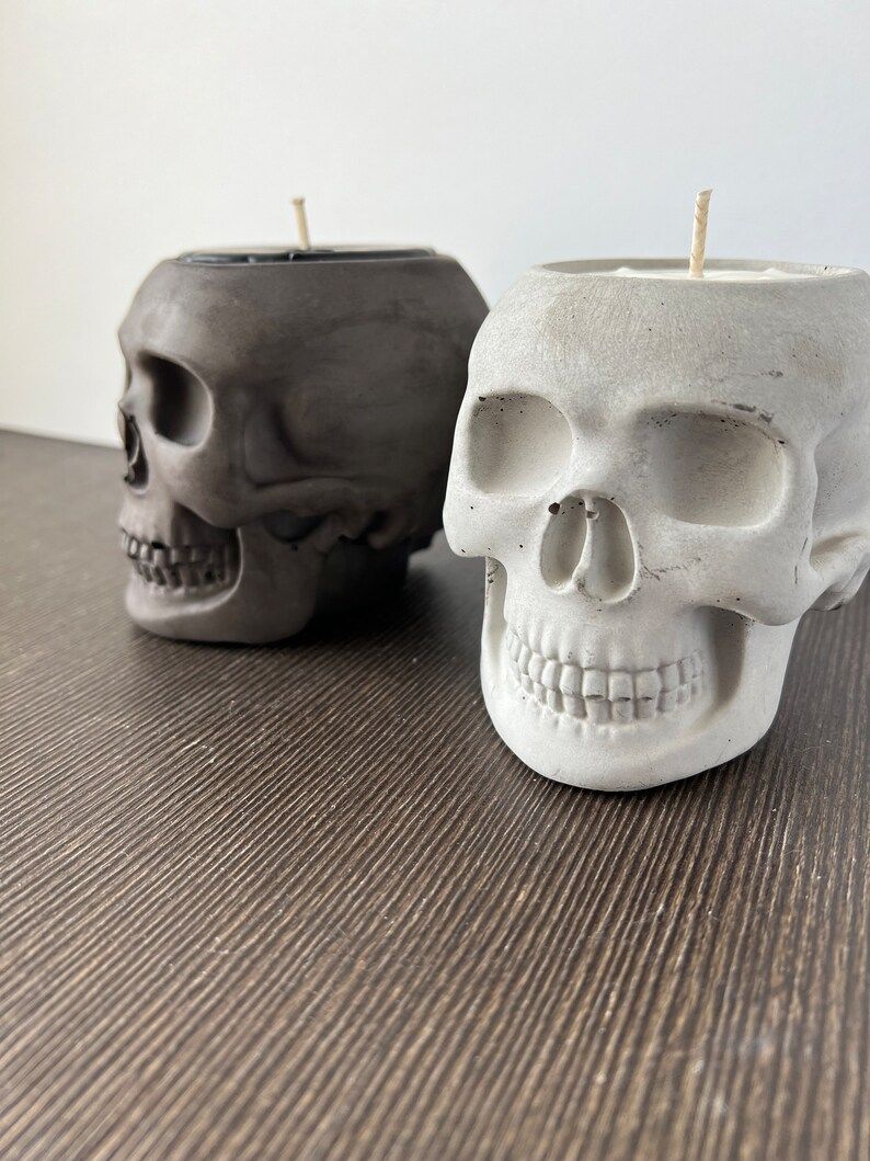 Skull Candles  Cement Candles  Concrete Vessels goth Candle - Etsy | Etsy (US)