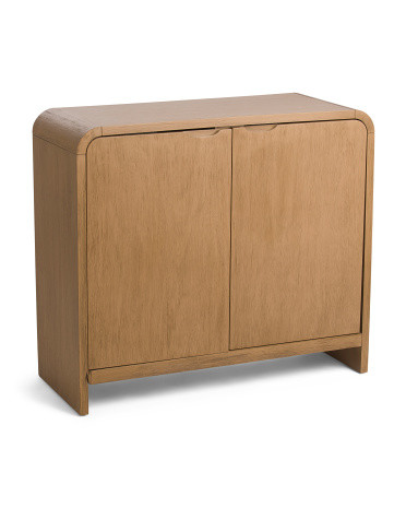 36in Acacia Wood Waterfall Curve Cabinet | TJ Maxx